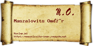 Maszalovits Omár névjegykártya